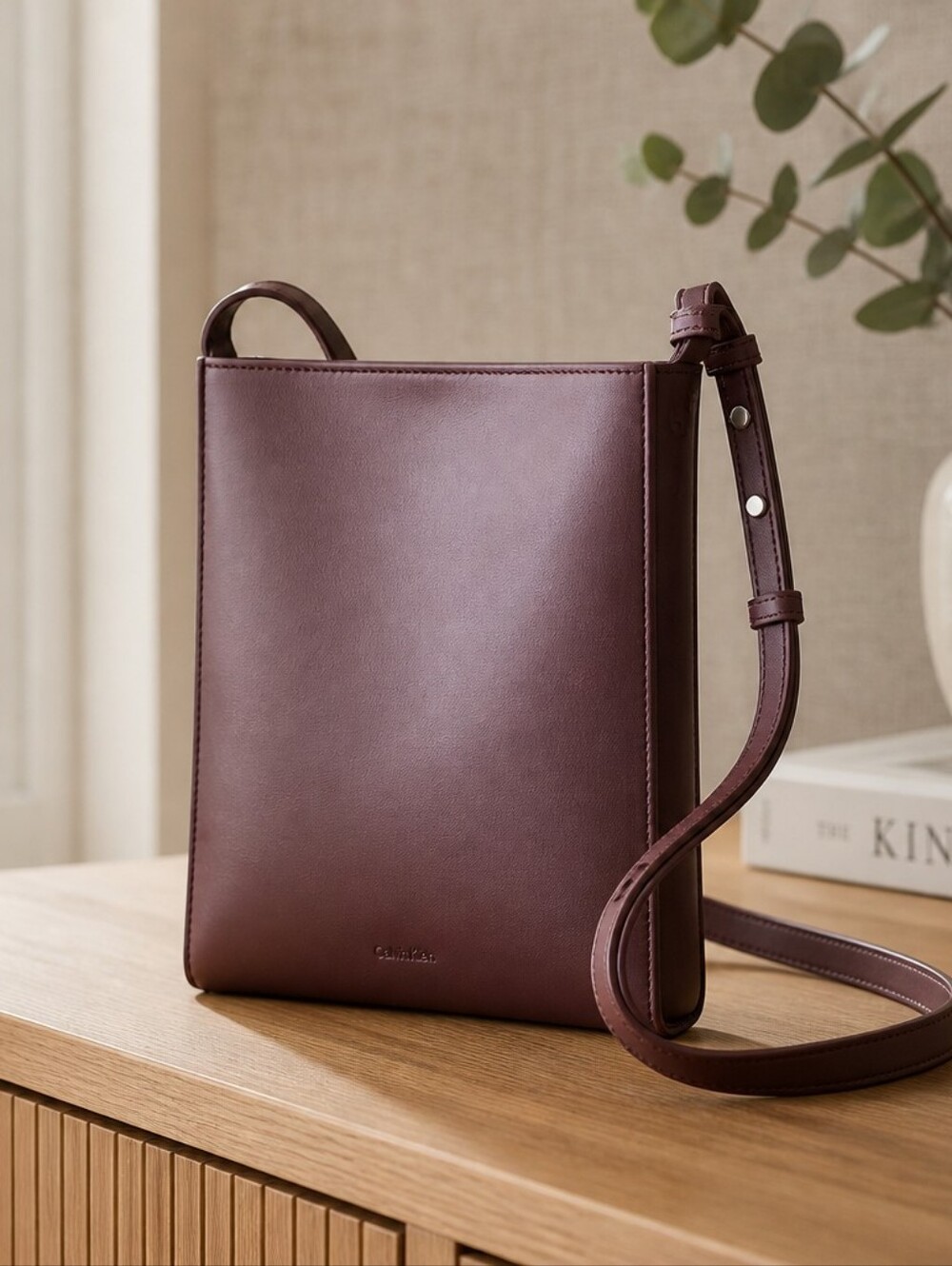 Calvin Klein Vegan Leather North/South Mini Tote or Crossbody Bag